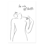 affiche line art chambre dessin au trait femme LaVieEstBelle