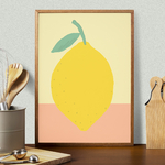 Affiche vintage cuisine illustration gros citron