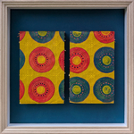 Tableau contemporain inspiré du wax africain sur carton recyclé