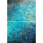 Poster-Decoration-Art-Mural_Abstrait_Turquoise_Or_40x60cm