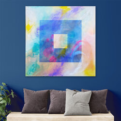 Tableau Peint à La Main Sur Toile 150x50 Cm - Peinture Moderne, Décor Intérieur, Châssis Bois, Thème Original