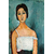 AmadeoModigliani_Christina_Affiche-dart-expressioniste-portrait-femme-bleu-turquoise