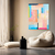 Aquamarine - Peinture abstraite moderne bleu, Tableau fait main pour décoration murale pastel