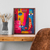 Tableau Tribal Pop encadré – Œuvre contemporaine originale sur papier