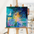 Tableau déco Peinture sur toile Art mural abstrait couleurs turquoise jaune bleu vert