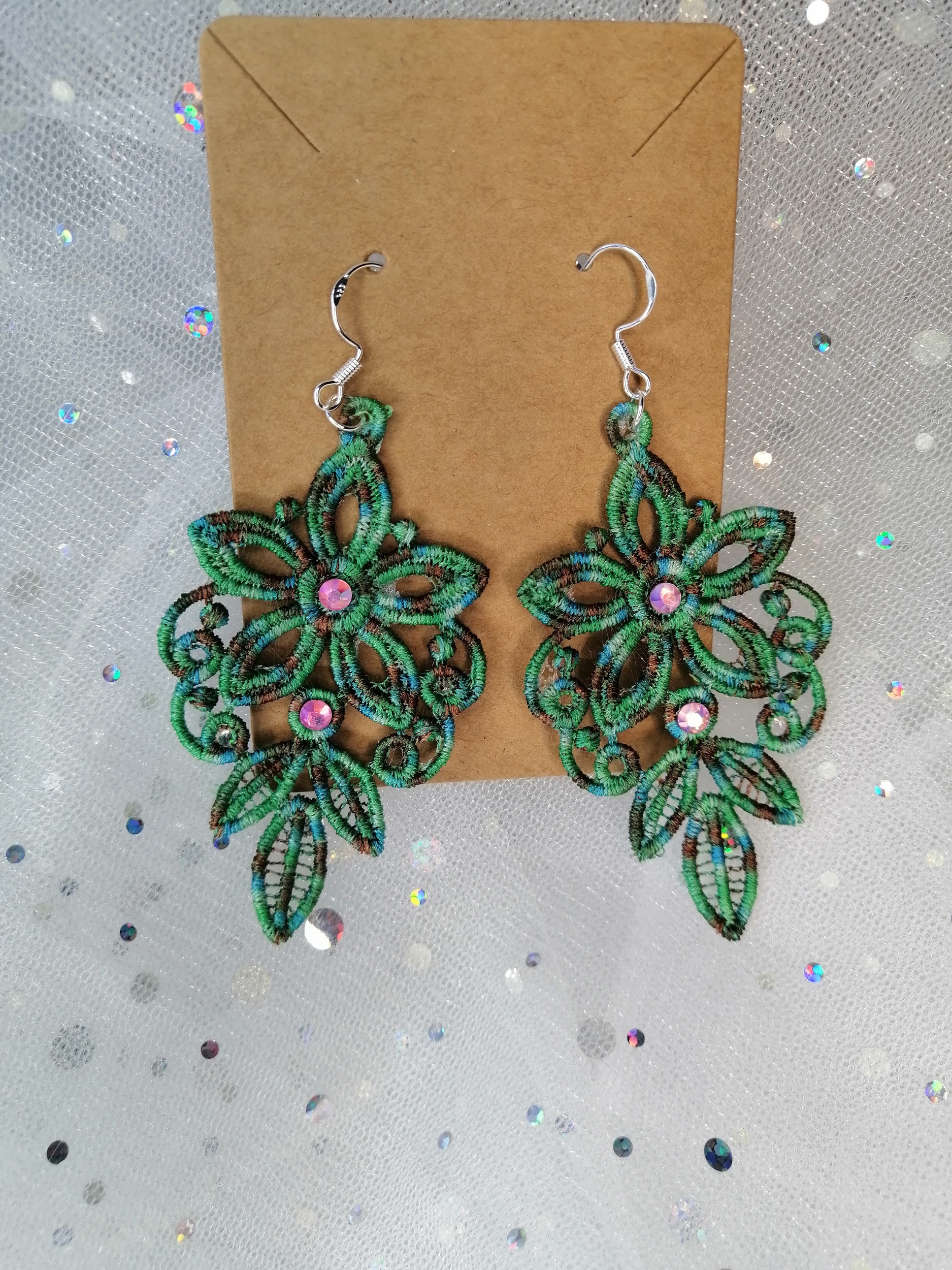 boucle oreille vert dégradé