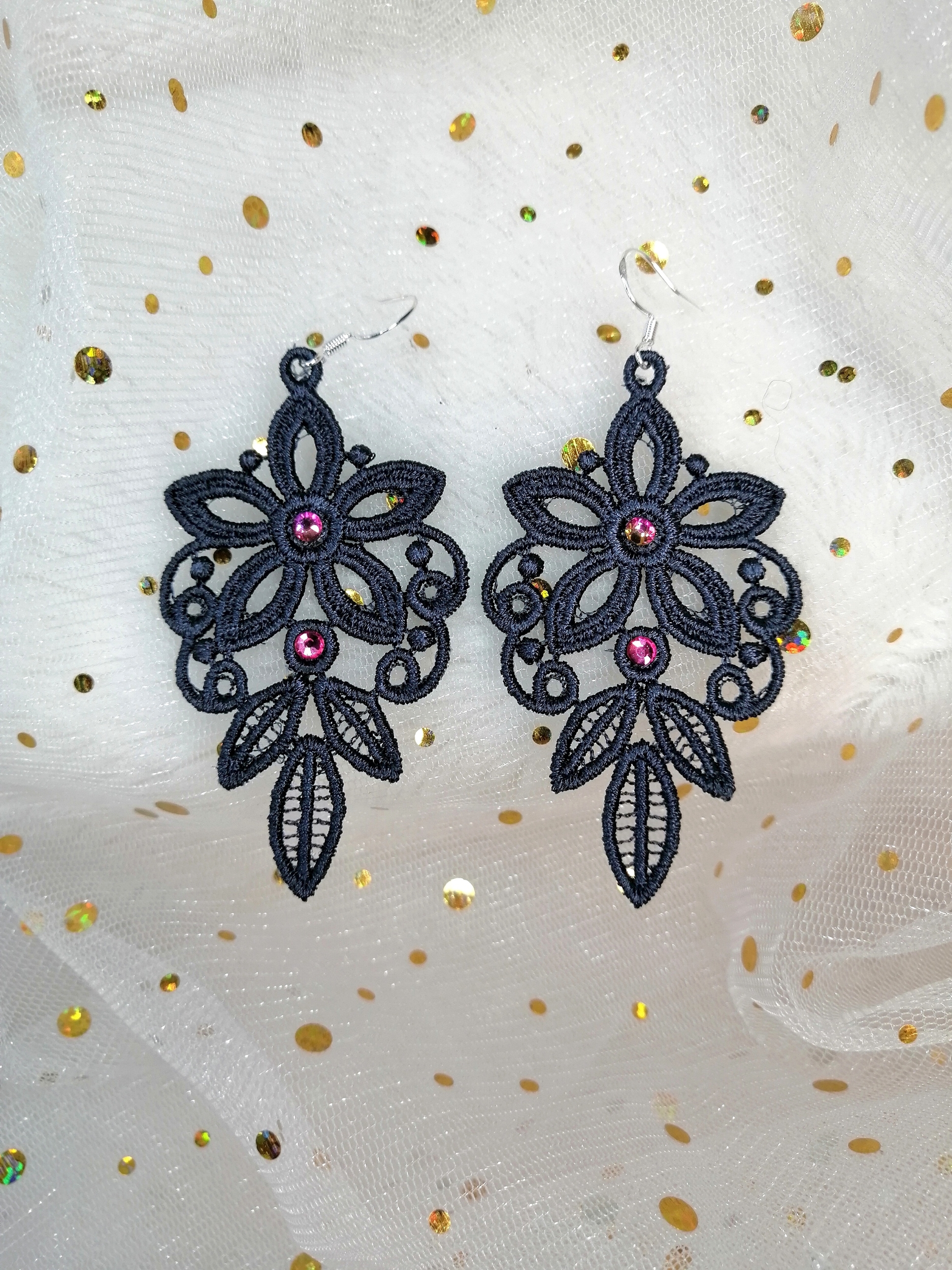boucles oreilles delicates grandes charbon 5