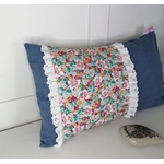housse de coussin  broderie anglaise