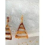 boucles oreilles triangle petit jaune 1