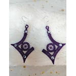 boucles oreilles géométriques mauve 2