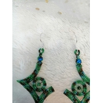 boucles oreilles géométriques vertes 3