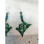 boucles oreilles géométriques vertes 4
