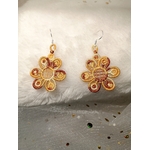 boucles oreilles fleurs jaune 1