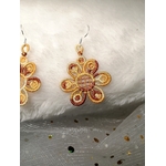 boucles oreilles fleurs jaune 2