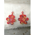 boucles oreilles fleurs orange 2