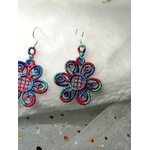 boucles oreilles fleurs bleu 1