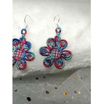 boucles oreilles fleurs bleu 2
