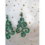 boucles oreilles grandes arrondies vertes 2