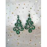 boucles oreilles grandes arrondies vertes 3