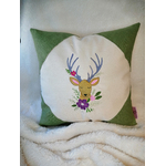coussin cerf vert 2