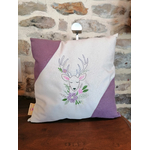 coussin cerf mauve 3