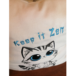 Coussin chat zen bleu 1