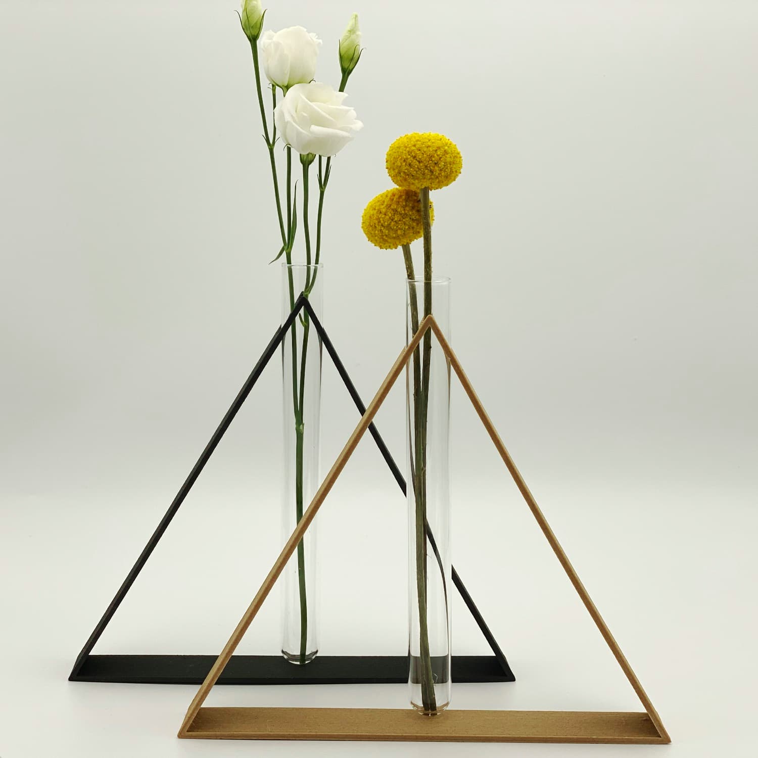 Soliflore Triangle duo avec fleurs
