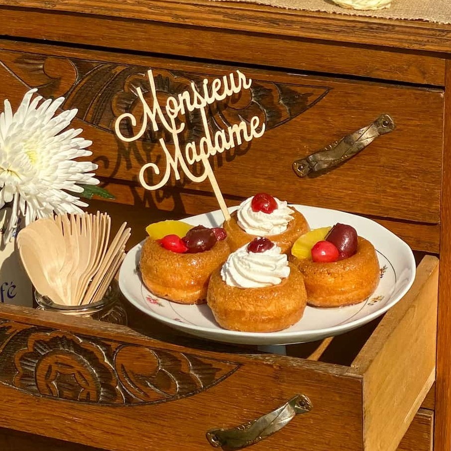Cake Topper Monsieur Madame -  bois éco-responsable