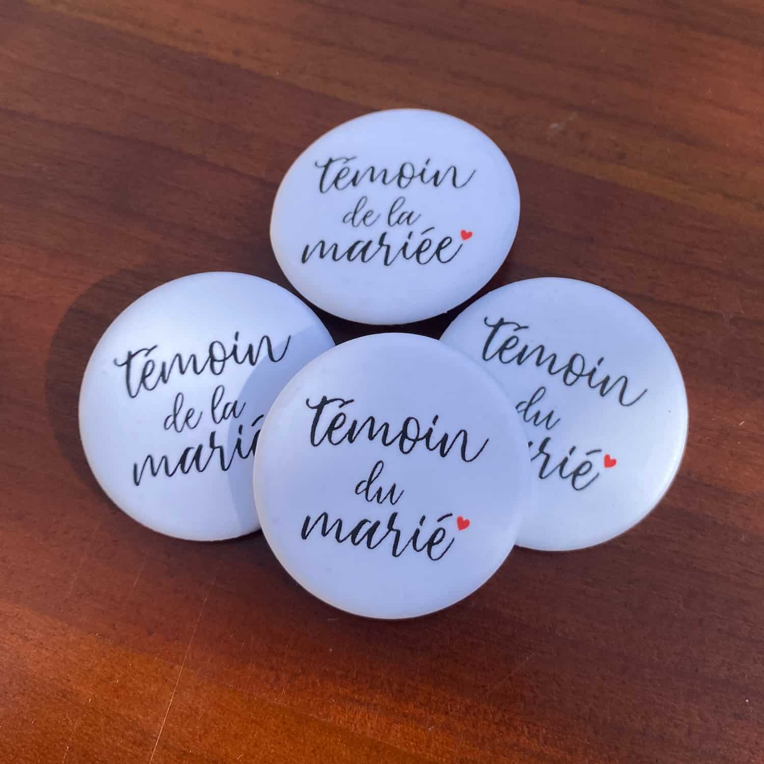 Badge pour témoin de mariage