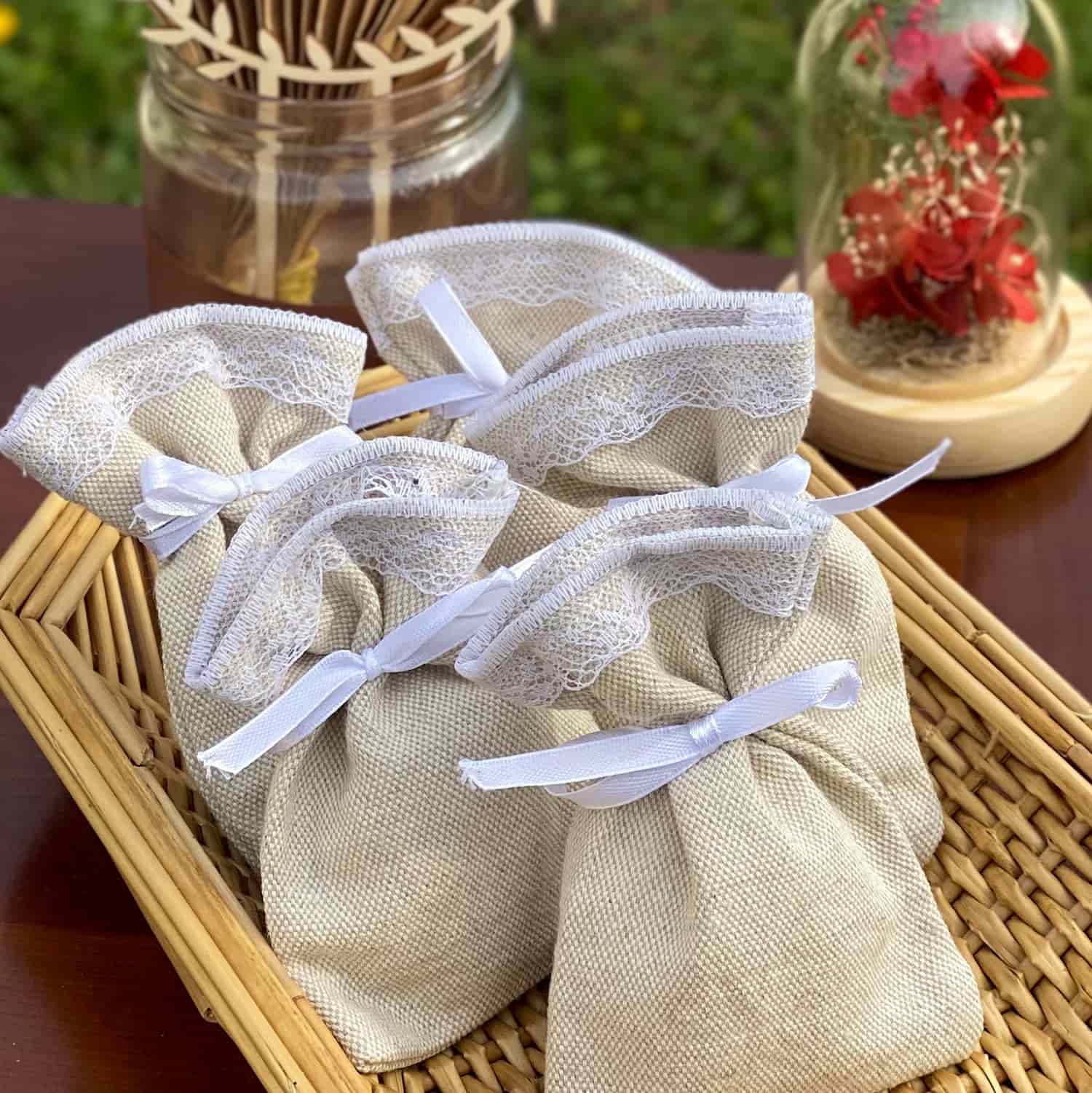 Lot De 16 Sachets En Jute Pour Lavande Ou Rangement - 10x15 Cm, Avec Cordon De Serrage - Idée Cadeau