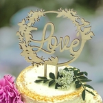 cake topper Love couronne de fleurs