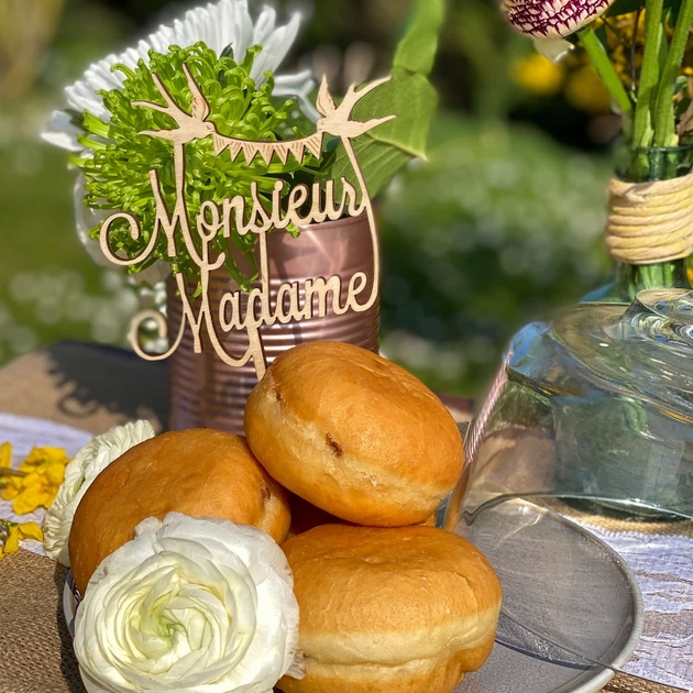 cake topper mariage bois