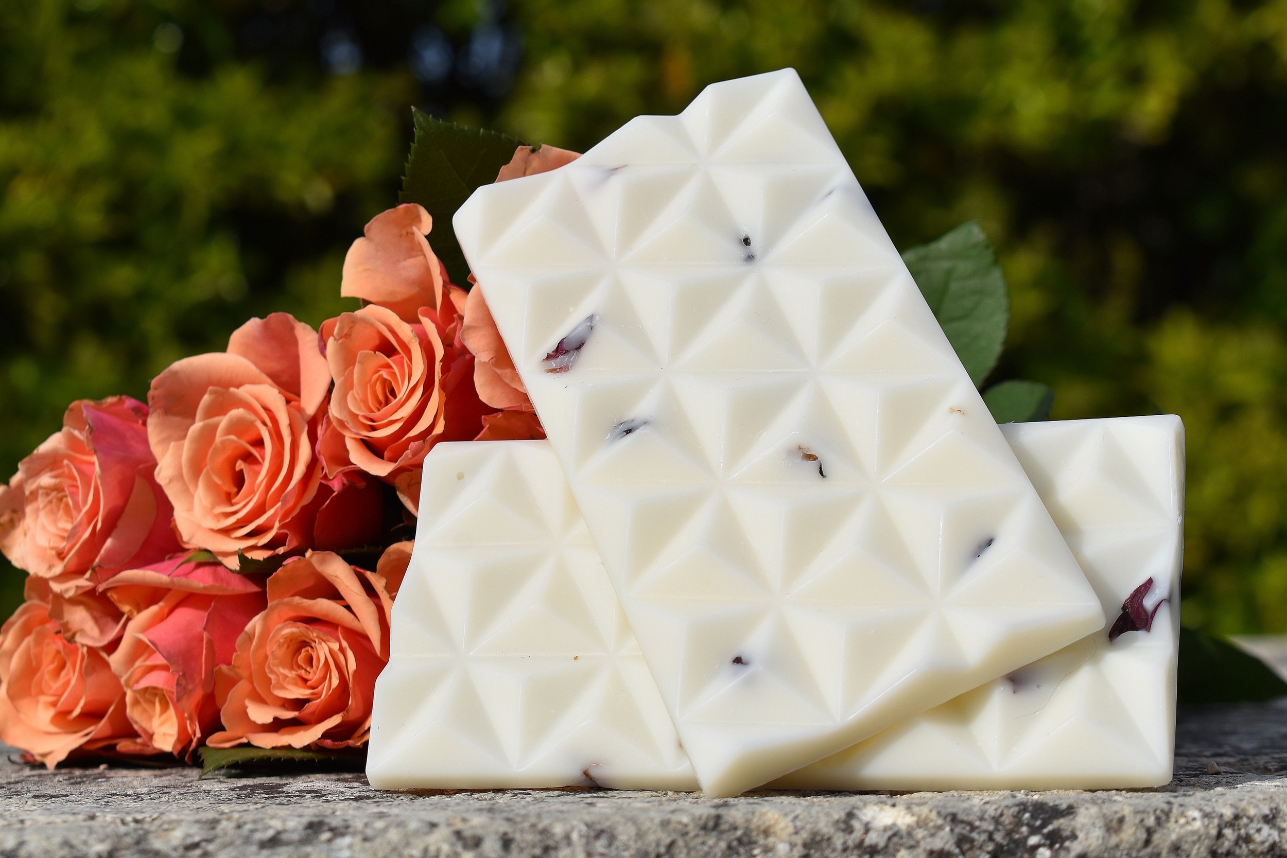 fondant tablette parfumé bouquet de roses