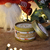 Bougie dorée épices de noel