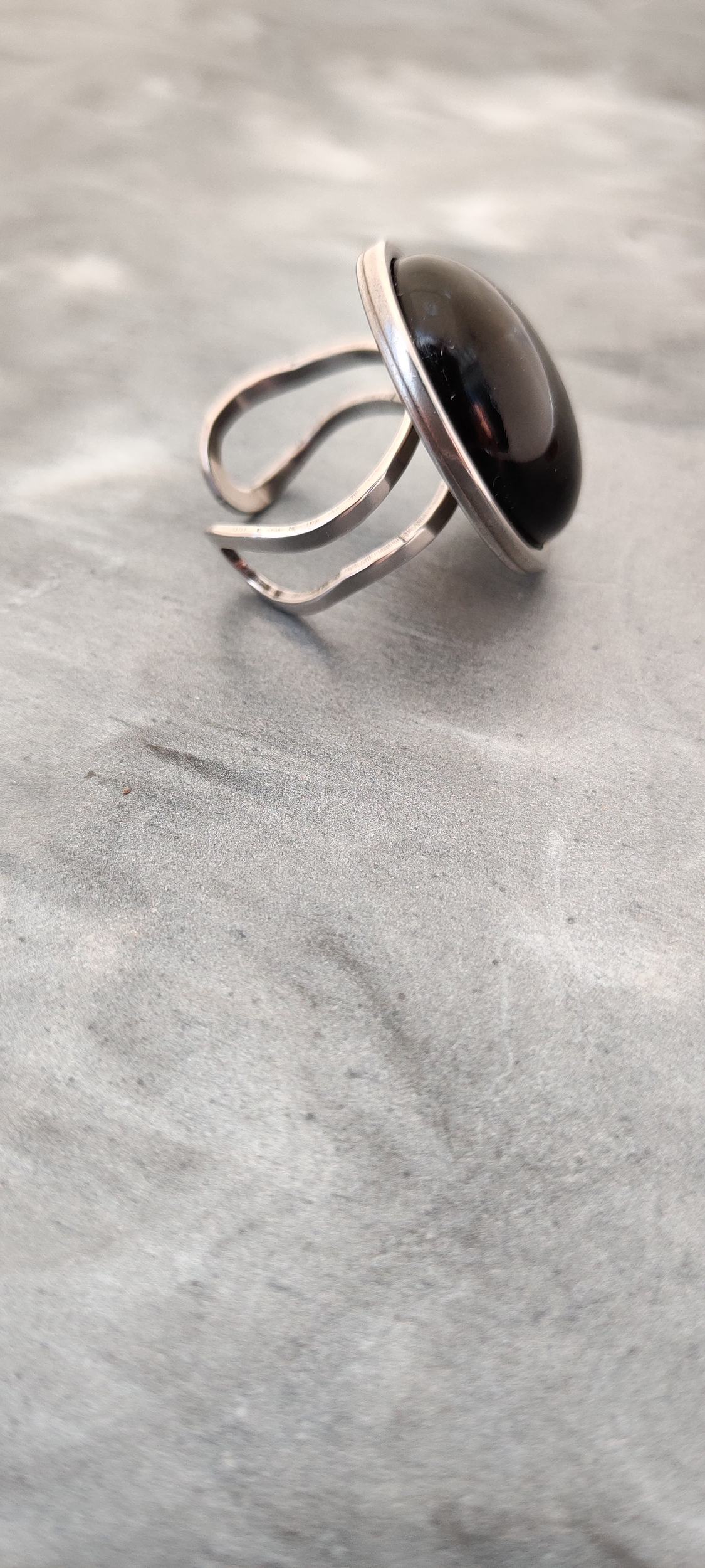 bague lou silver noir