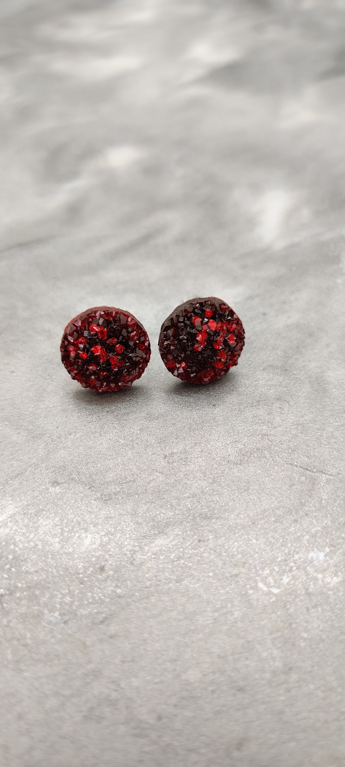 Boreilles cristal rouge paillettes