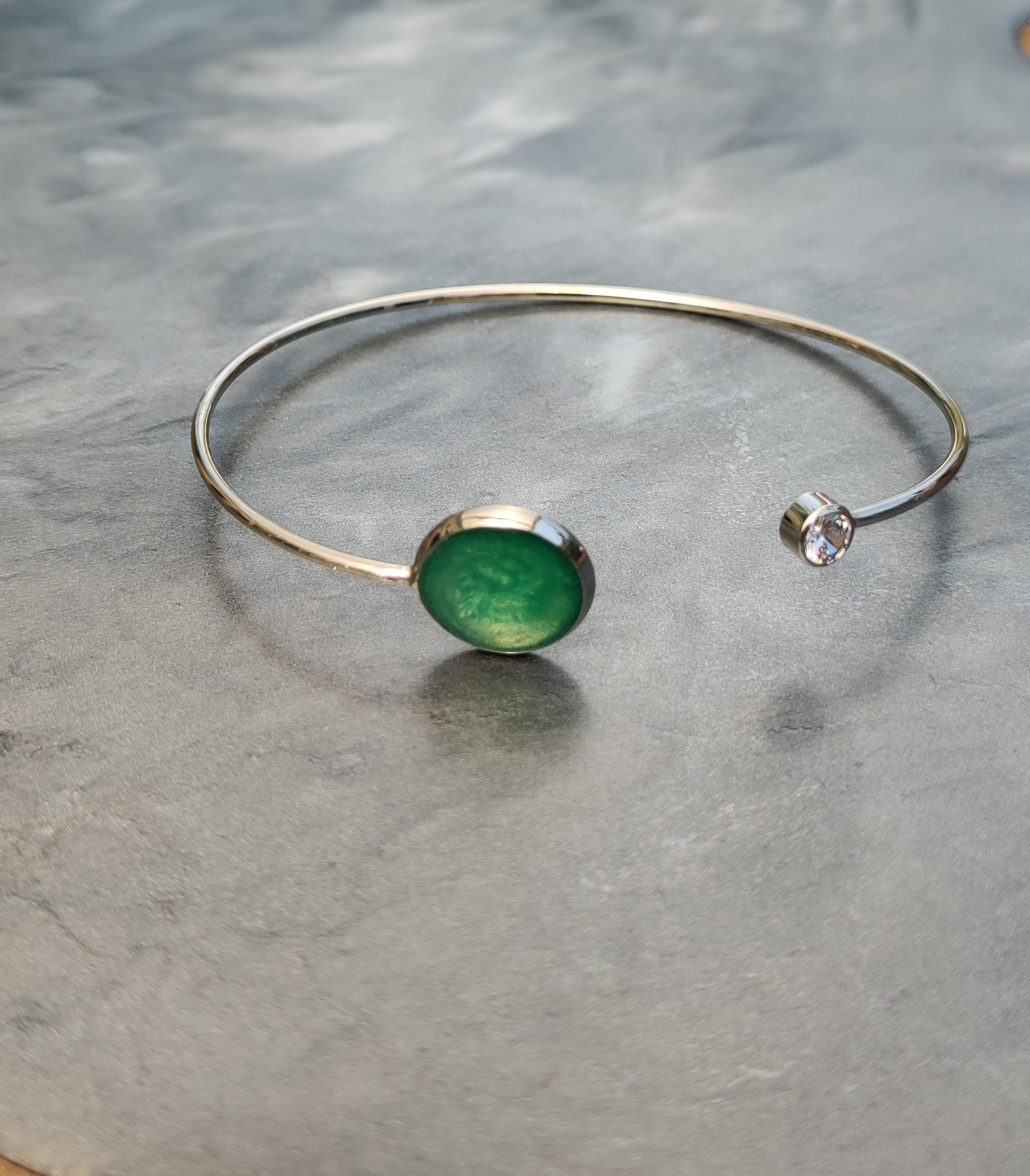 Bracelet shine argent vert