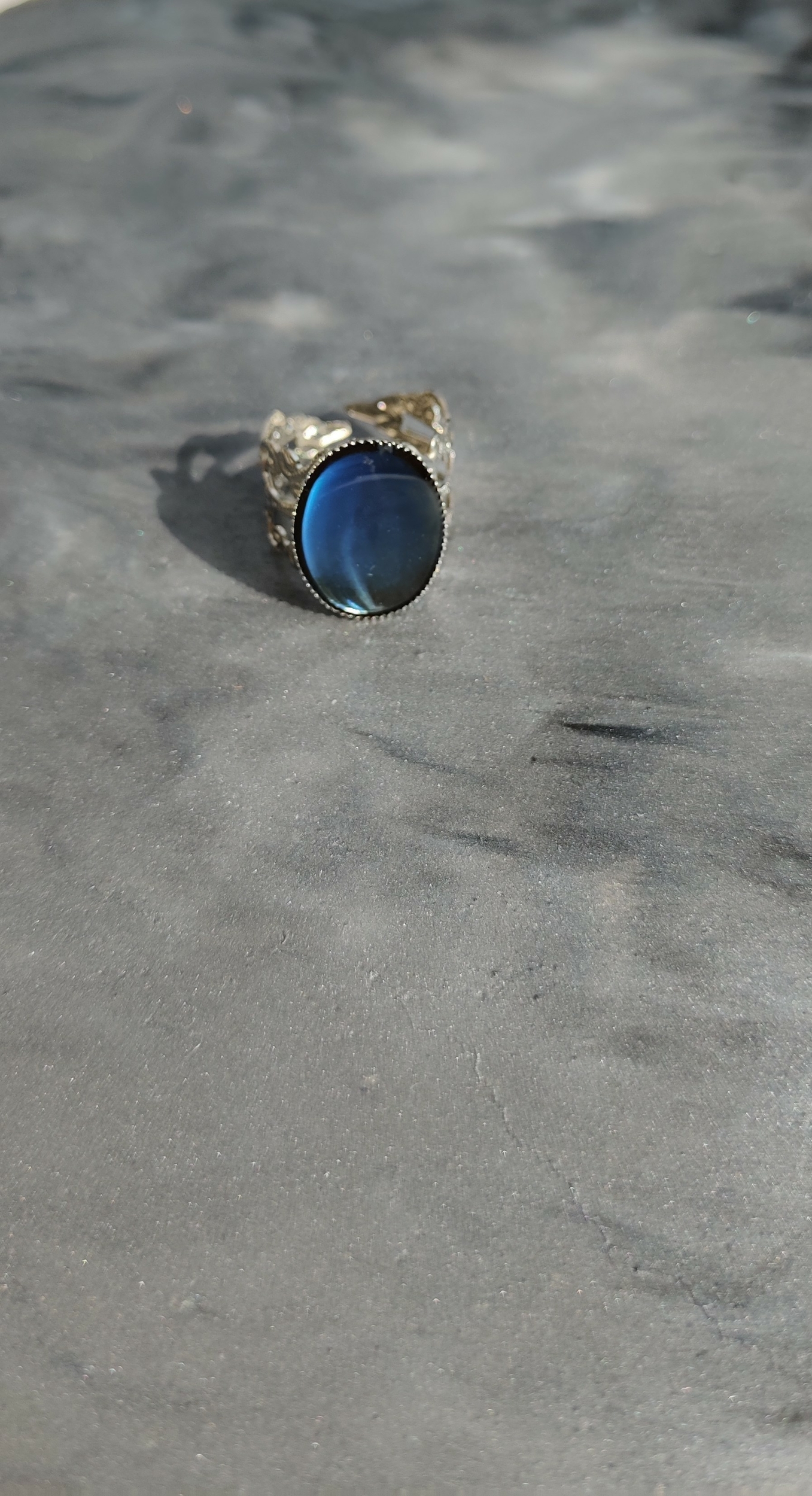 Bague jade silver bleu