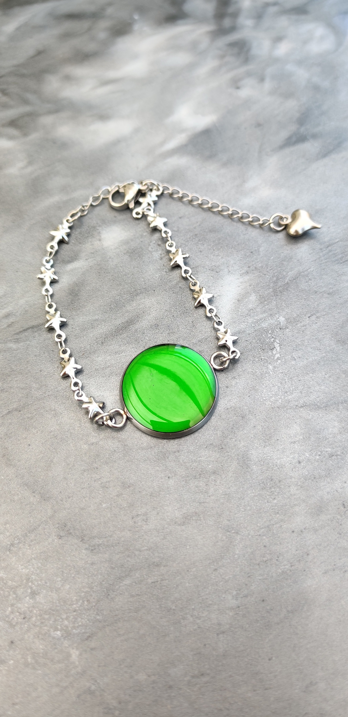 Bracelet star vert transparent