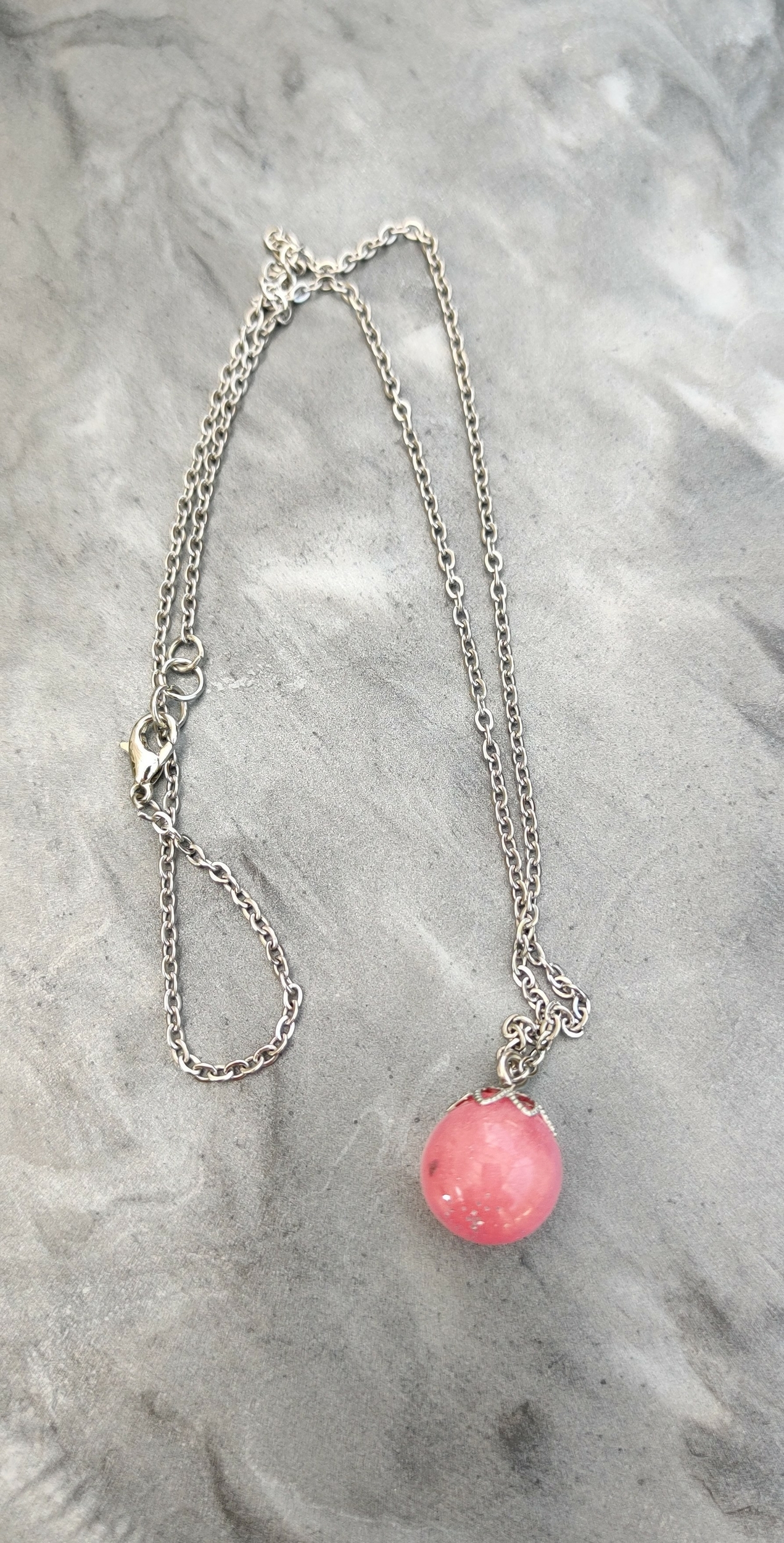 collier perle rose