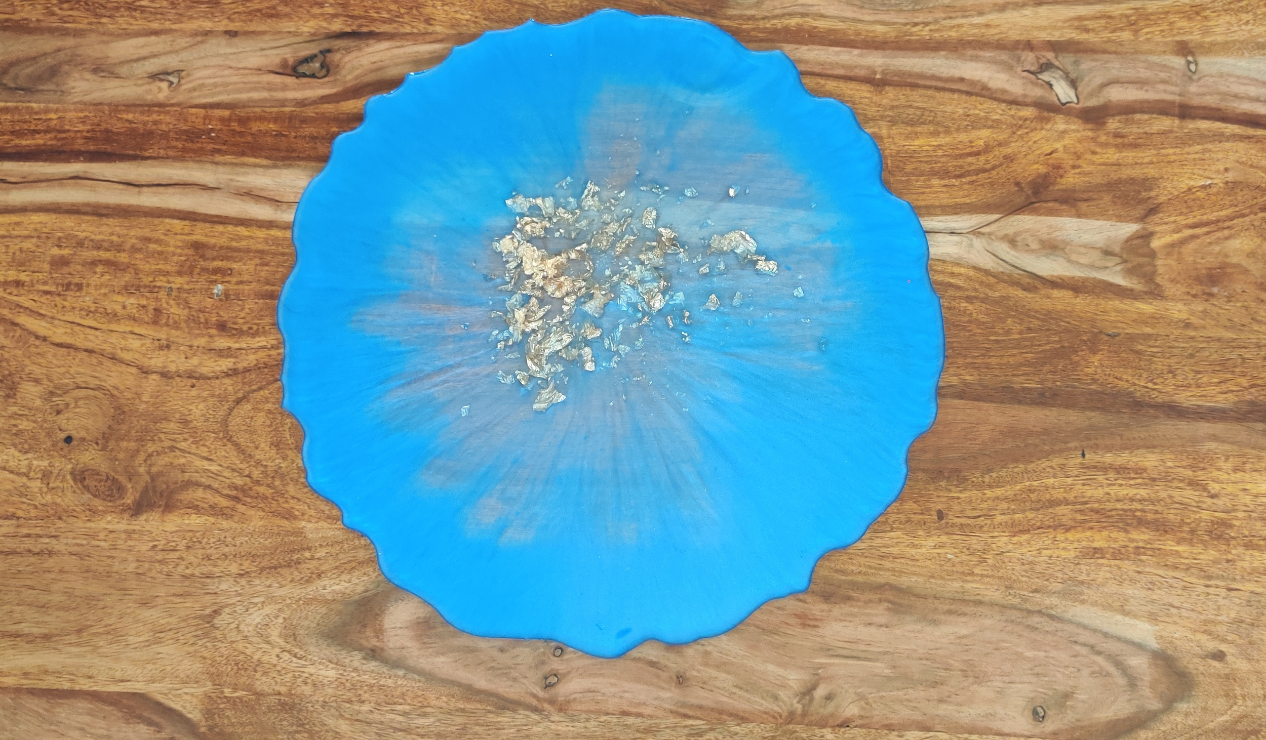 Plateau rond lune bleu
