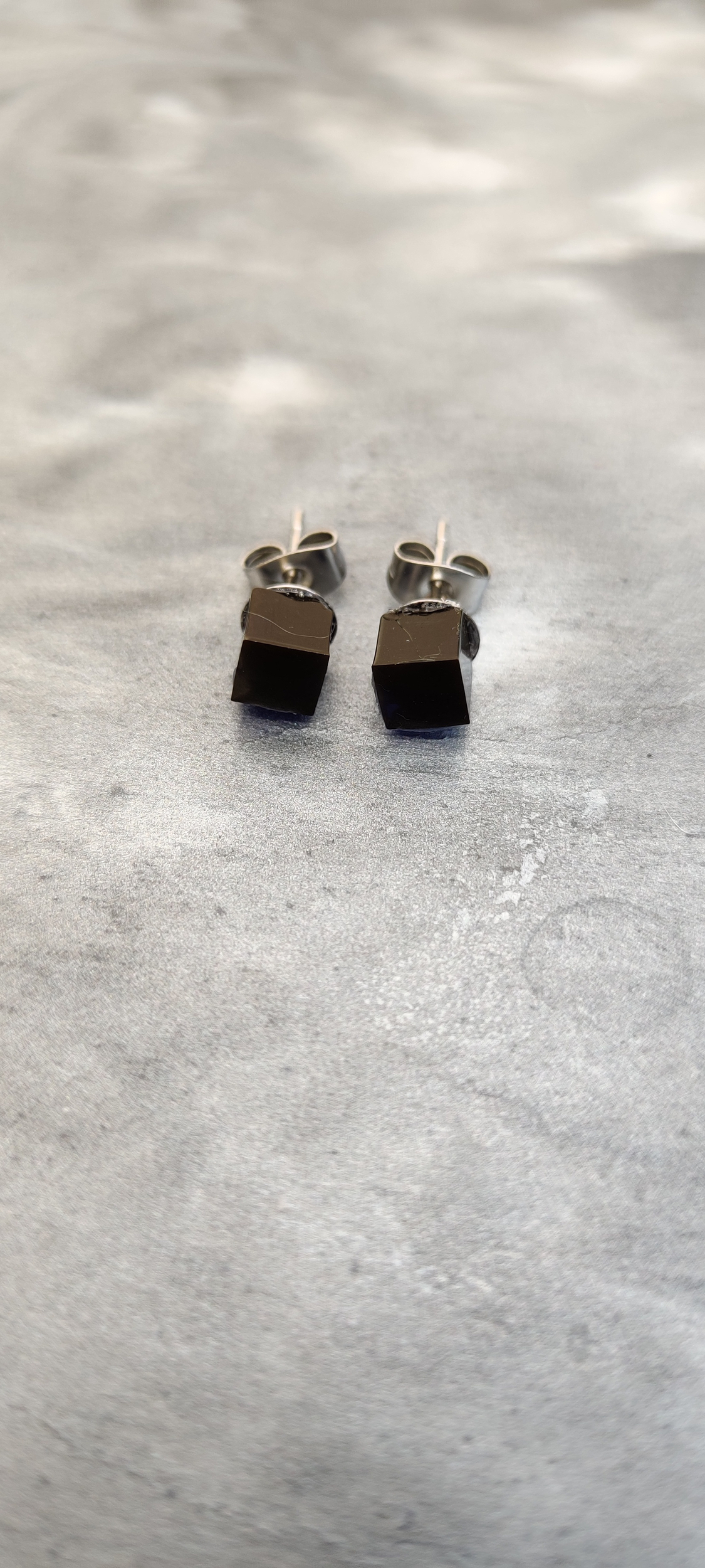 boucle doreilles mini cube bleu
