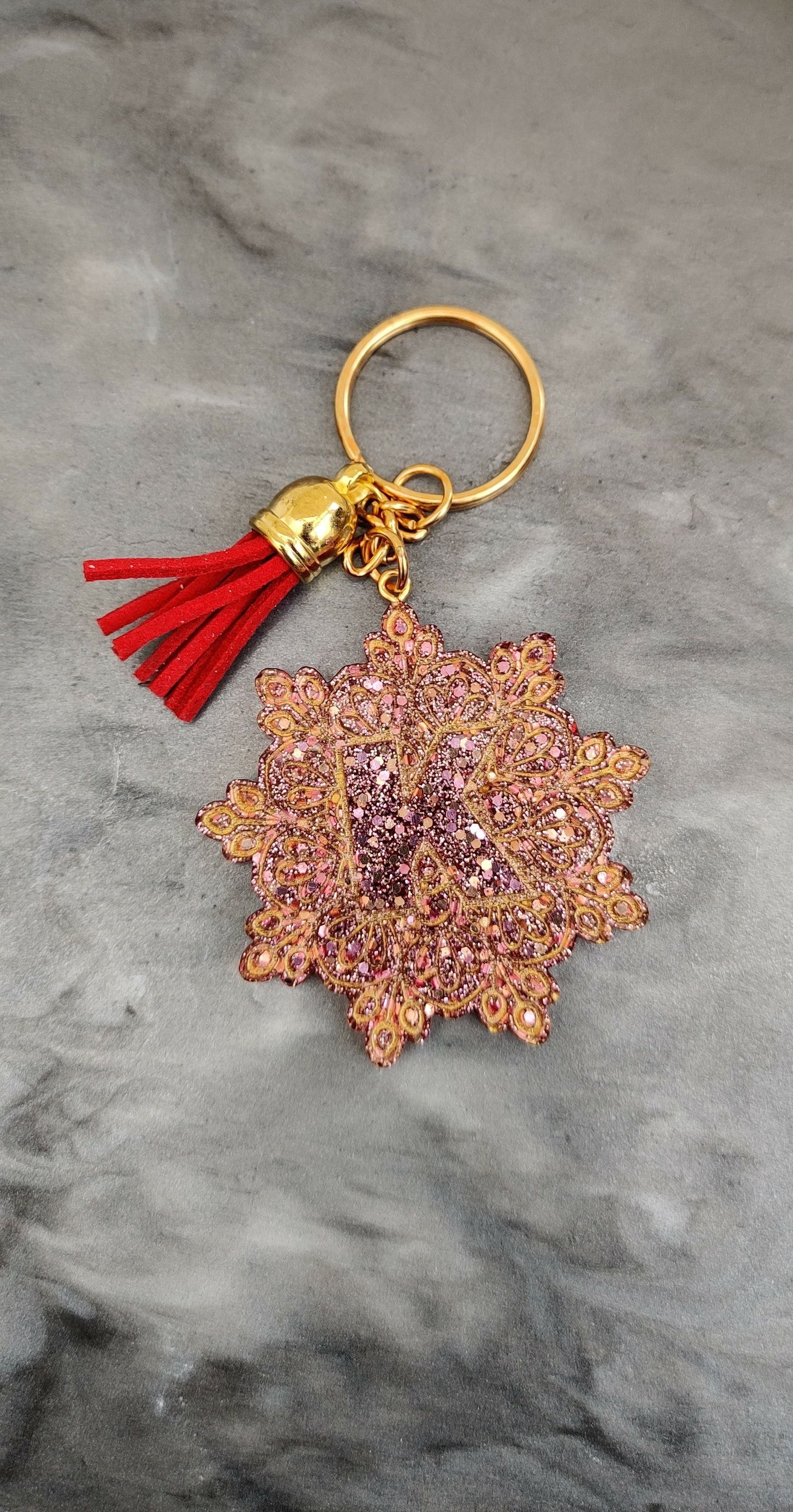 Portre cle mandala gold rouge K