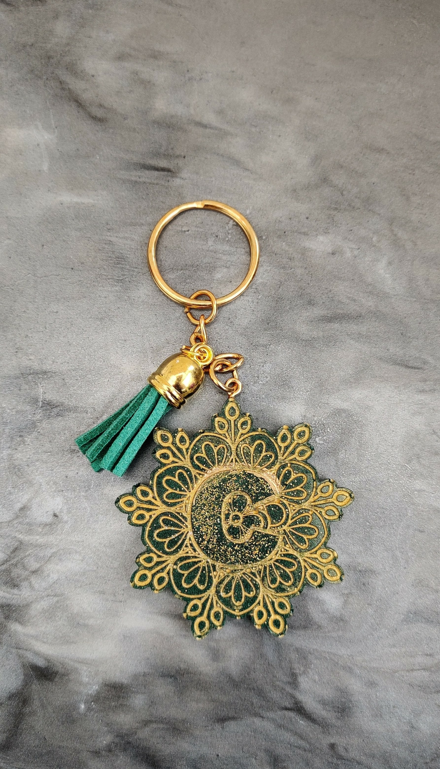 Portre cle mandala gold vert C
