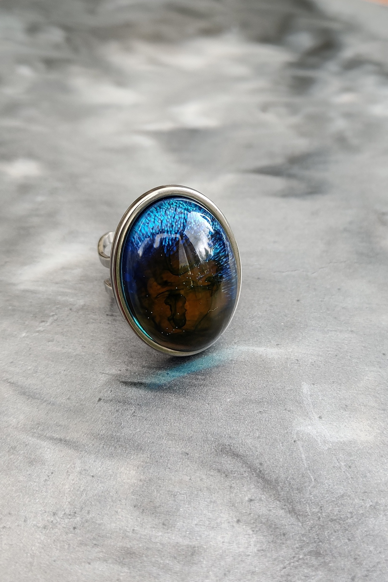 Bague Lou silver bleu ink 2