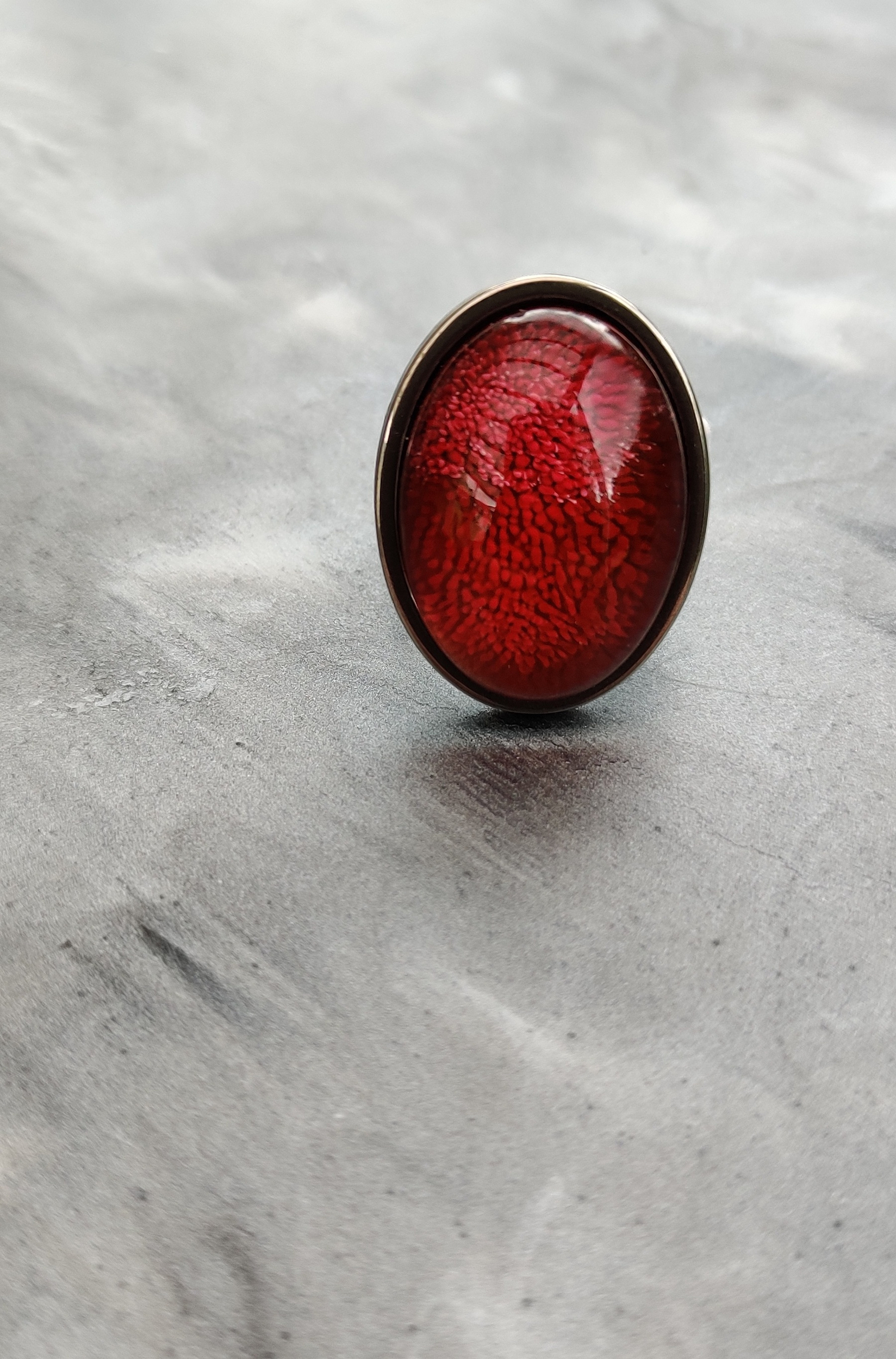 Bague Lou silver rouge ink