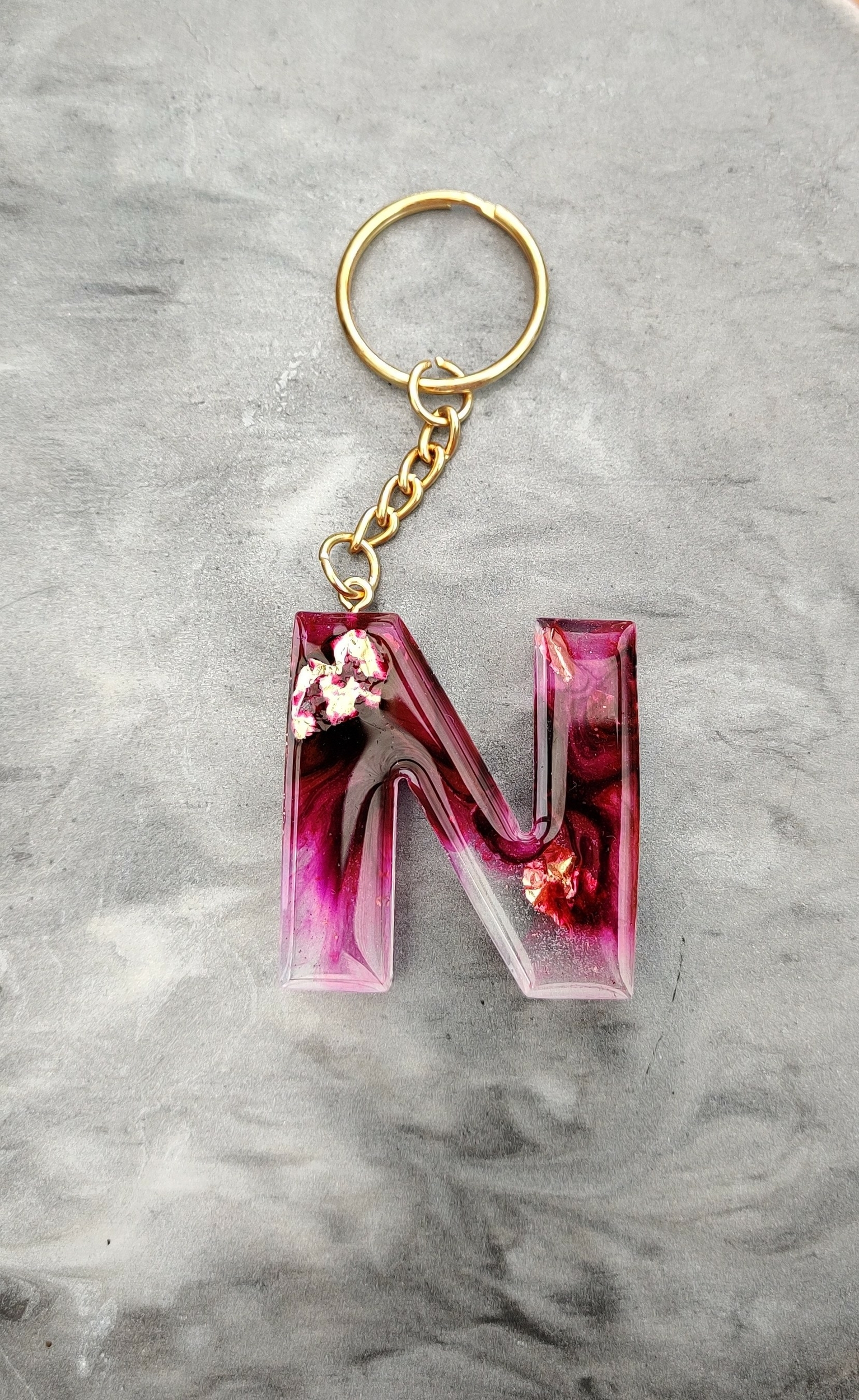 Porte cle gold N violet