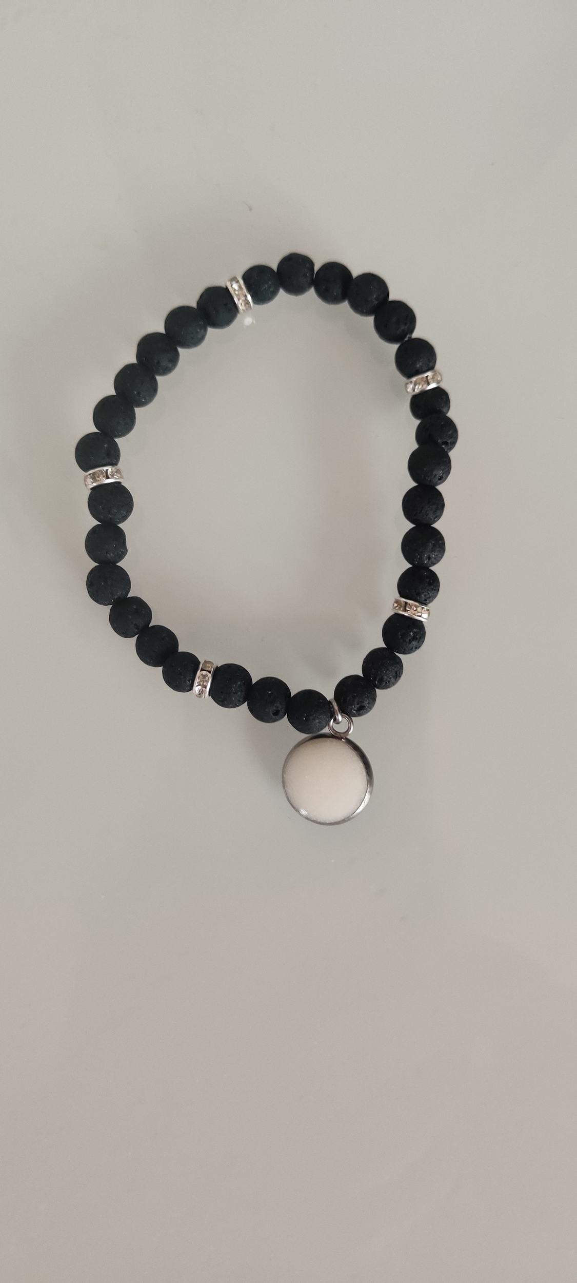 bracelet perles noir blanc