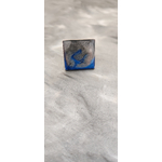 bague square gris bleu