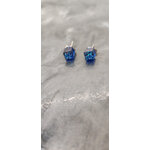 Boreilles mini carré bleu paillettes